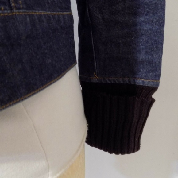 THEORY Jean Jacket with Vertical Rib Collar Cuffs - Picture 5 of 6